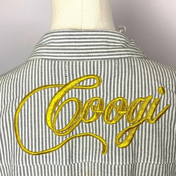 Vintage Y2K Coogi Zip front belted dress with vertical stripes 1X - Picture 8 of 13